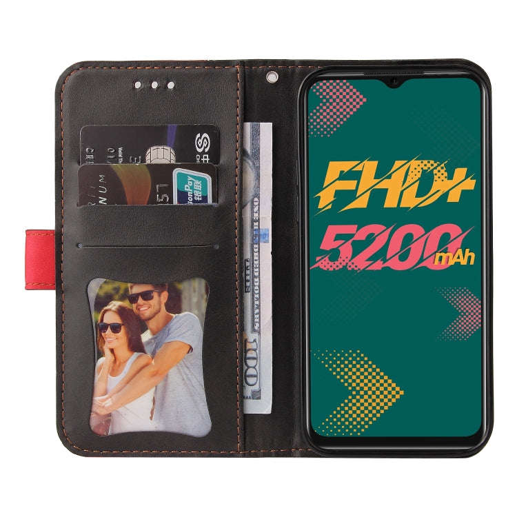 For Infinix Hot 11 Stitching-Color Horizontal Flip Leather Case(Red)