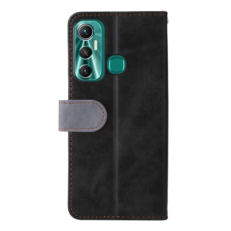 For Infinix Hot 11 Stitching-Color Horizontal Flip Leather Case(Grey)