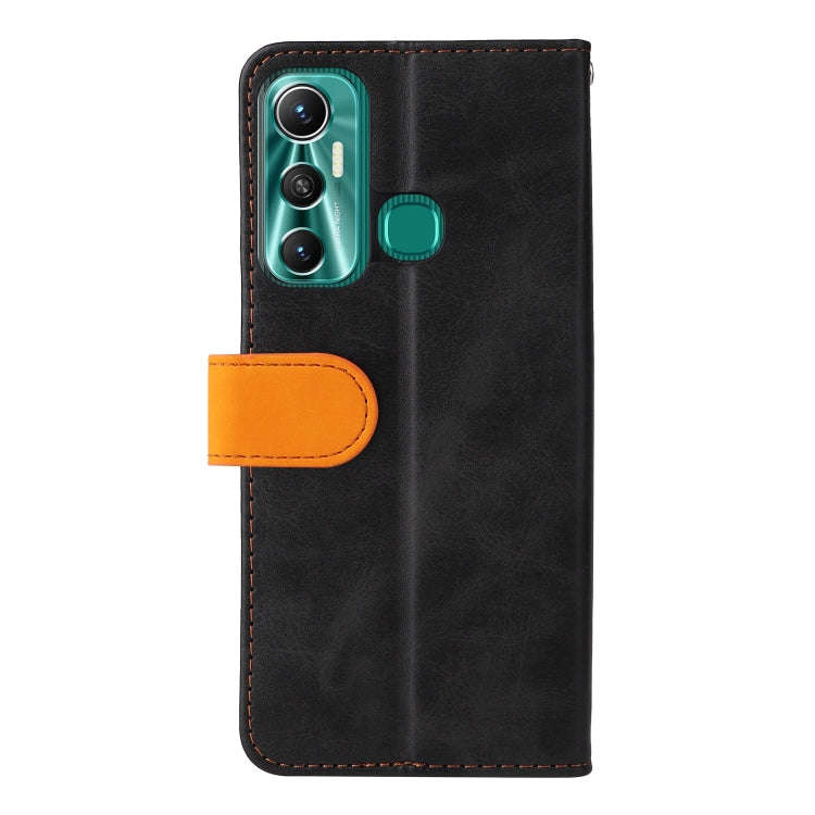 For Infinix Hot 11 Stitching-Color Horizontal Flip Leather Case(Orange)