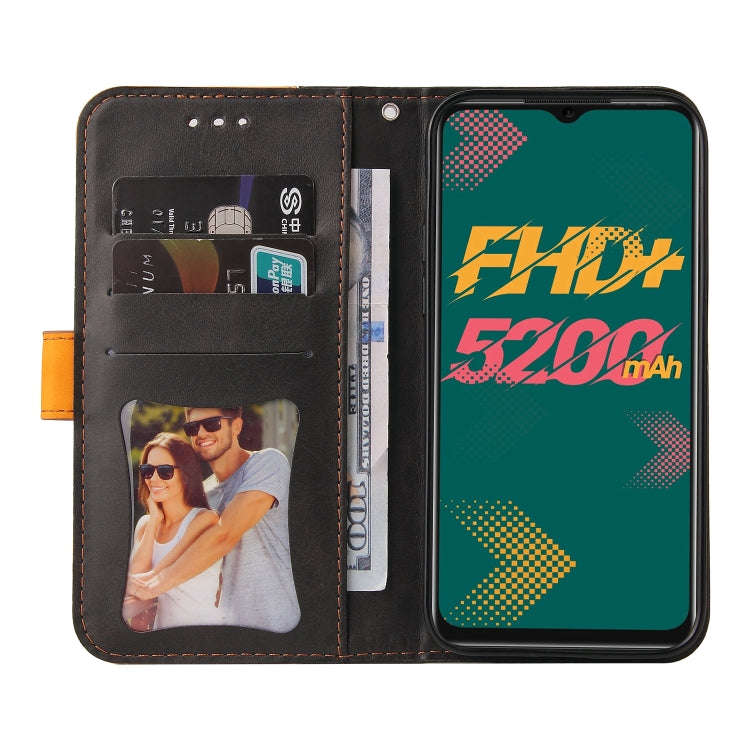 For Infinix Hot 11 Stitching-Color Horizontal Flip Leather Case(Orange)
