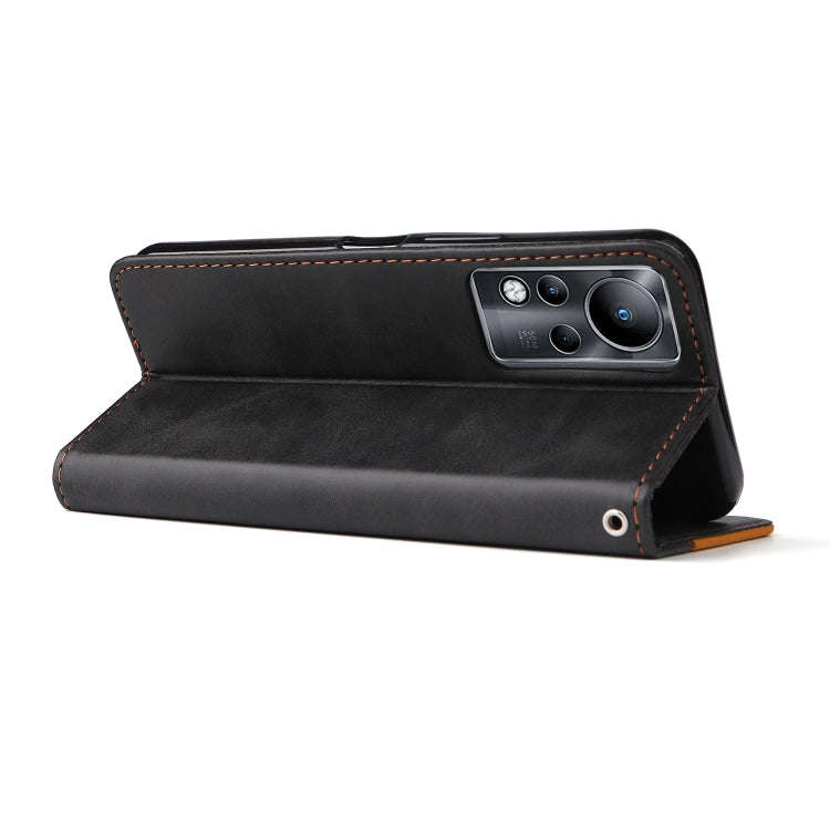 For Infinix Note 11 Stitching-Color Horizontal Flip Leather Case(Orange)