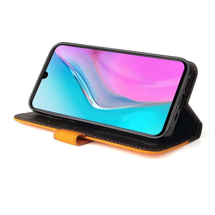 For Infinix Note 11 Stitching-Color Horizontal Flip Leather Case(Orange)