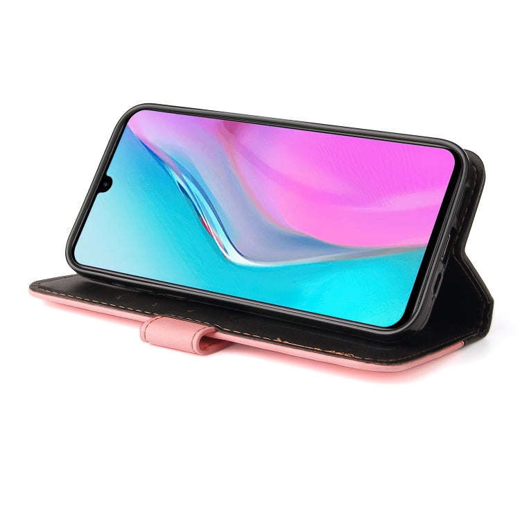 For Infinix Note 11 Stitching-Color Horizontal Flip Leather Case(Pink)