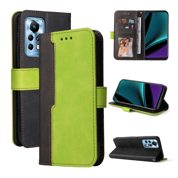 For Infinix Note 11 Pro Stitching-Color Horizontal Flip Leather Case(Green)