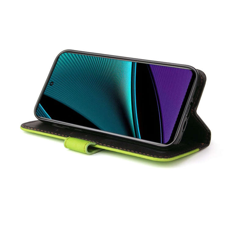 For Infinix Note 11 Pro Stitching-Color Horizontal Flip Leather Case(Green)