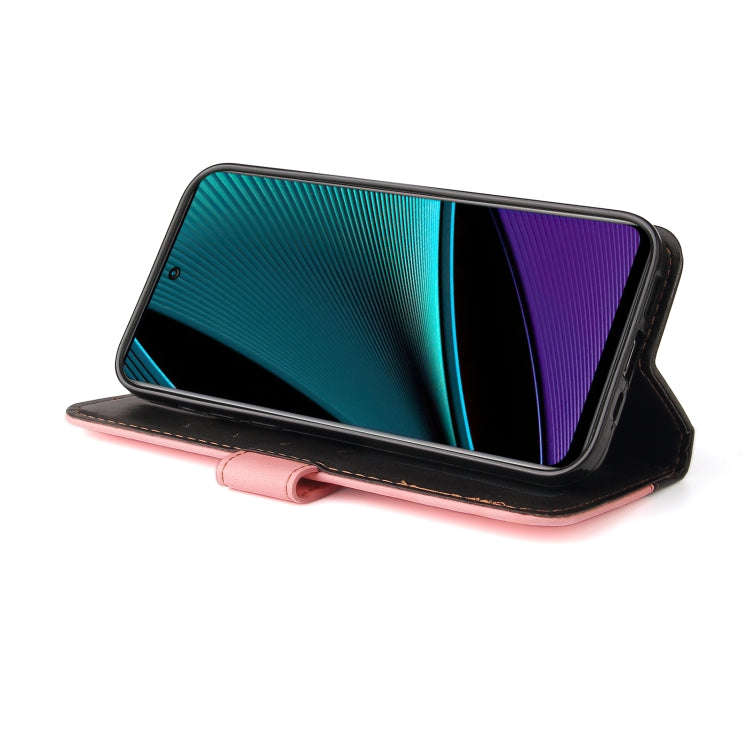 For Infinix Note 11 Pro Stitching-Color Horizontal Flip Leather Case(Pink)