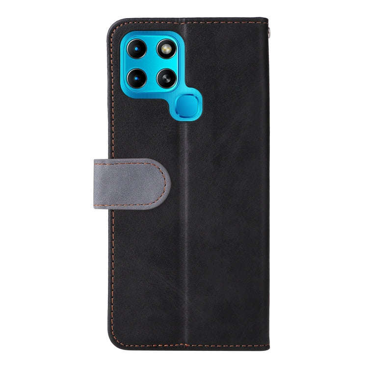 For Infinix Smart 6 Stitching-Color Horizontal Flip Leather Case(Grey)