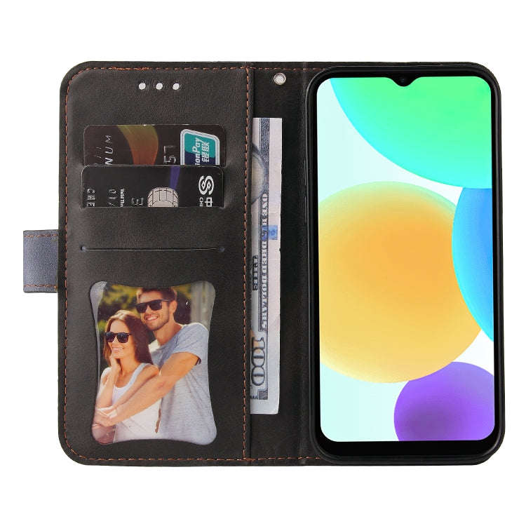 For Infinix Smart 6 Stitching-Color Horizontal Flip Leather Case(Grey)