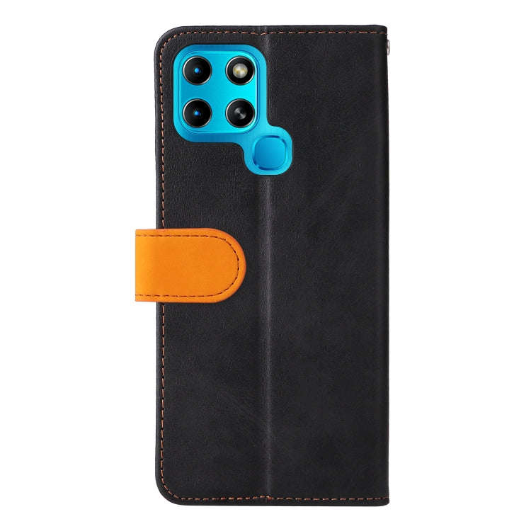 For Infinix Smart 6 Stitching-Color Horizontal Flip Leather Case(Orange)