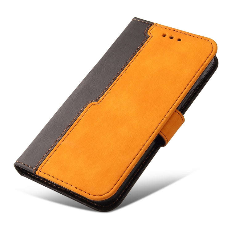 For Infinix Smart 6 Stitching-Color Horizontal Flip Leather Case(Orange)