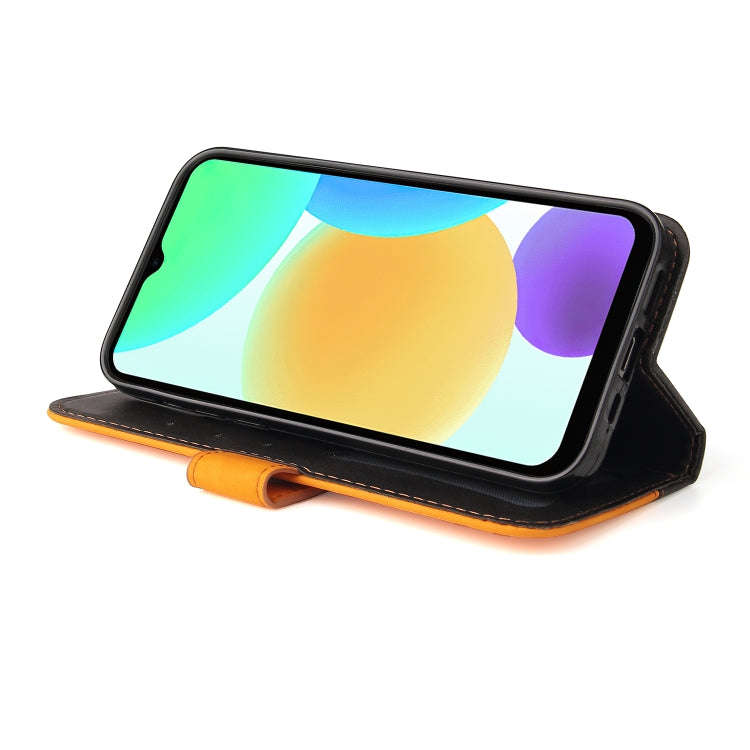 For Infinix Smart 6 Stitching-Color Horizontal Flip Leather Case(Orange)