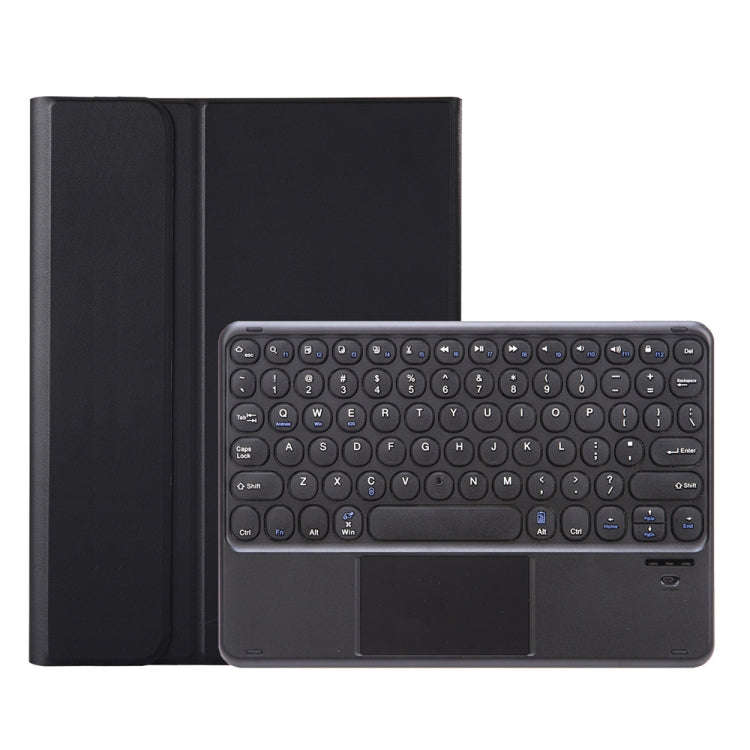 YA610B-A  Lambskin Texture Voltage Round Keycap Bluetooth Keyboard Leather Case with Touchpad For...