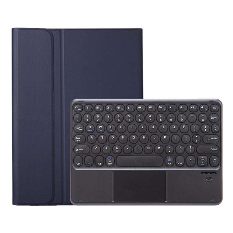 YA08B-A  Lambskin Texture Voltage Round Keycap Bluetooth Keyboard Leather Case with Touchpad For ...