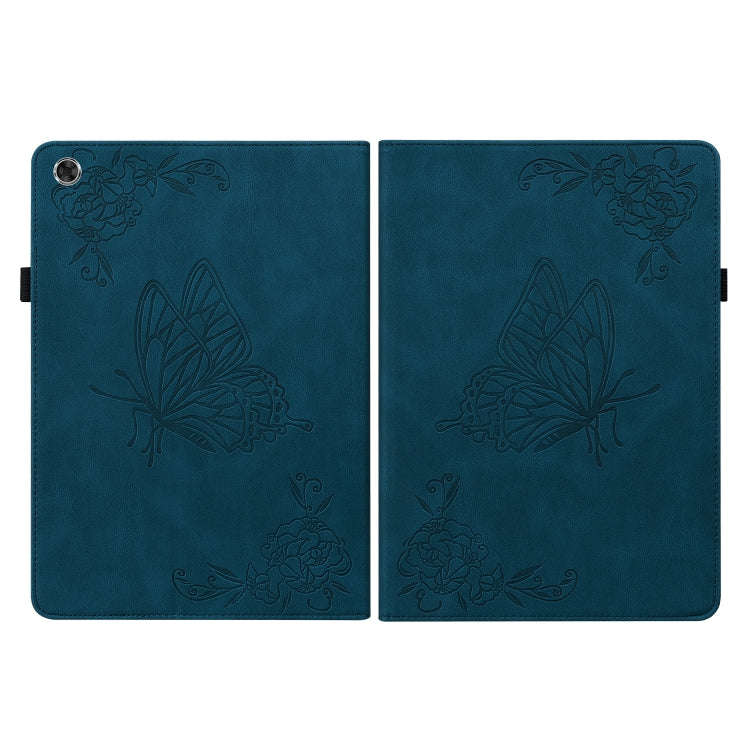 For Lenovo M10 Plus 10.3 TB-X606F/TB-X606X Butterfly Flower Embossed Leather Tablet Case(Blue)