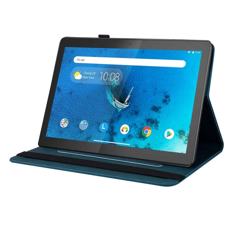 For Lenovo Tab M10 TB-X605L/X605F Butterfly Flower Embossed Leather Tablet Case(Blue)