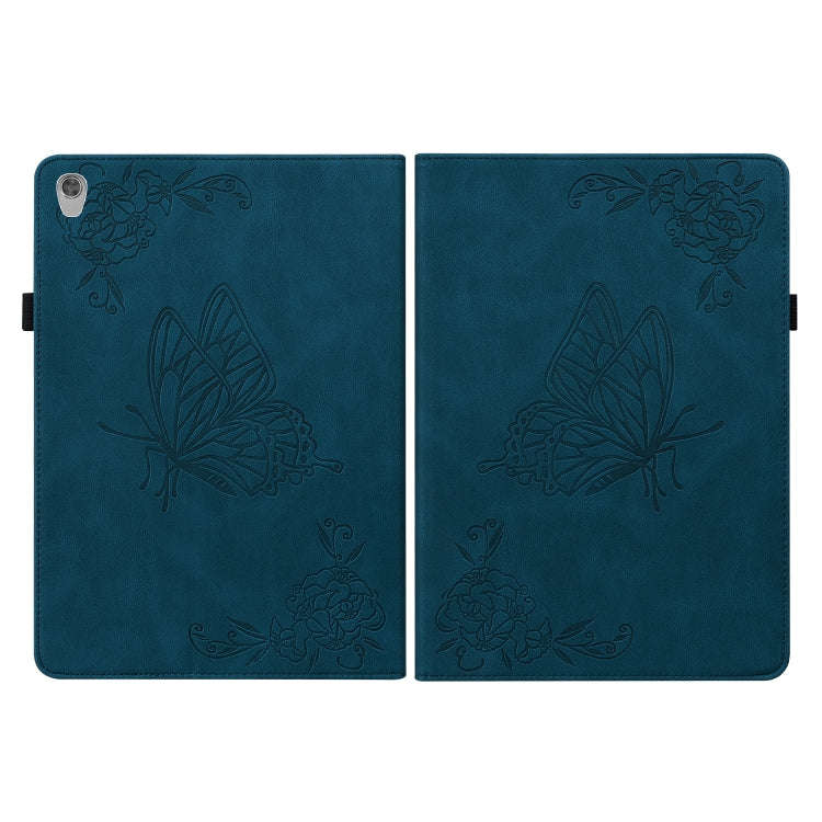 For Lenovo Tab M10 HD 2nd Gen TB-X306X/TB-X306F Butterfly Flower Embossed Leather Tablet Case(Blue)