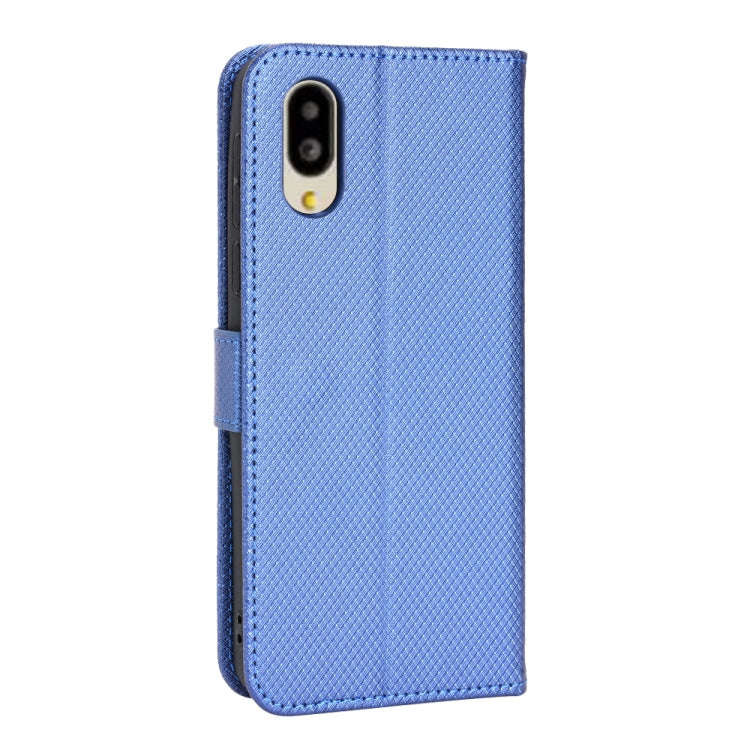 For Sharp Simple Sumaho 6 Diamond Texture Leather Phone Case(Blue)