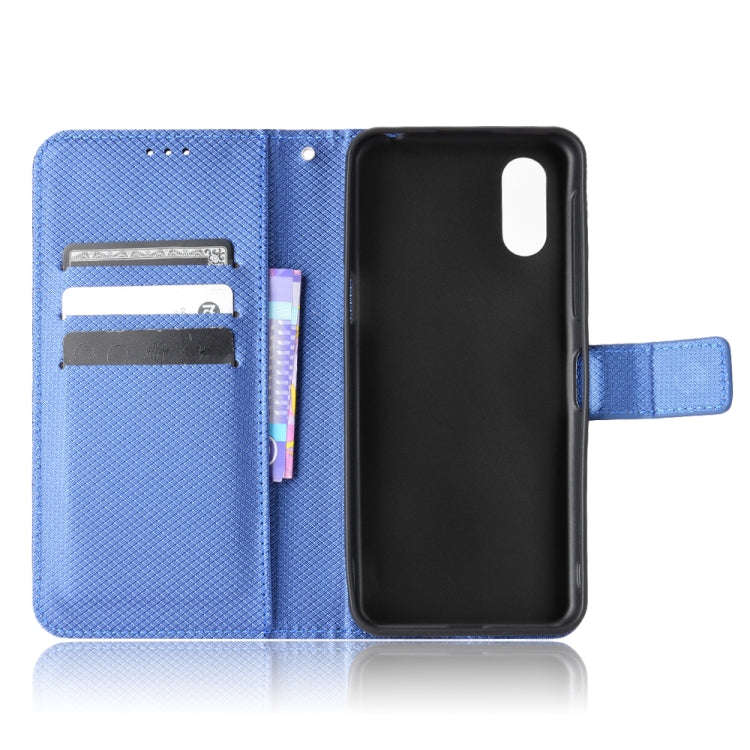 For Sharp Simple Sumaho 6 Diamond Texture Leather Phone Case(Blue)