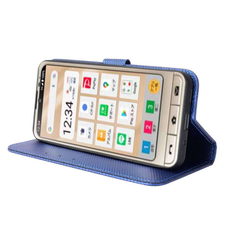 For Sharp Simple Sumaho 6 Diamond Texture Leather Phone Case(Blue)