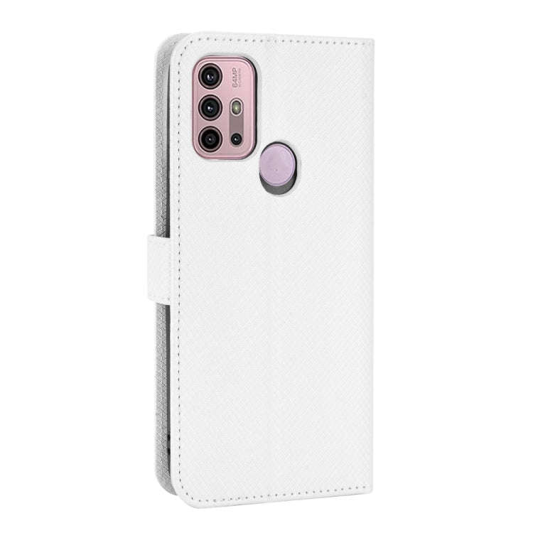 For Motorola Moto G30 / G10 / G20 / G10 Power Diamond Texture Leather Phone Case(White)