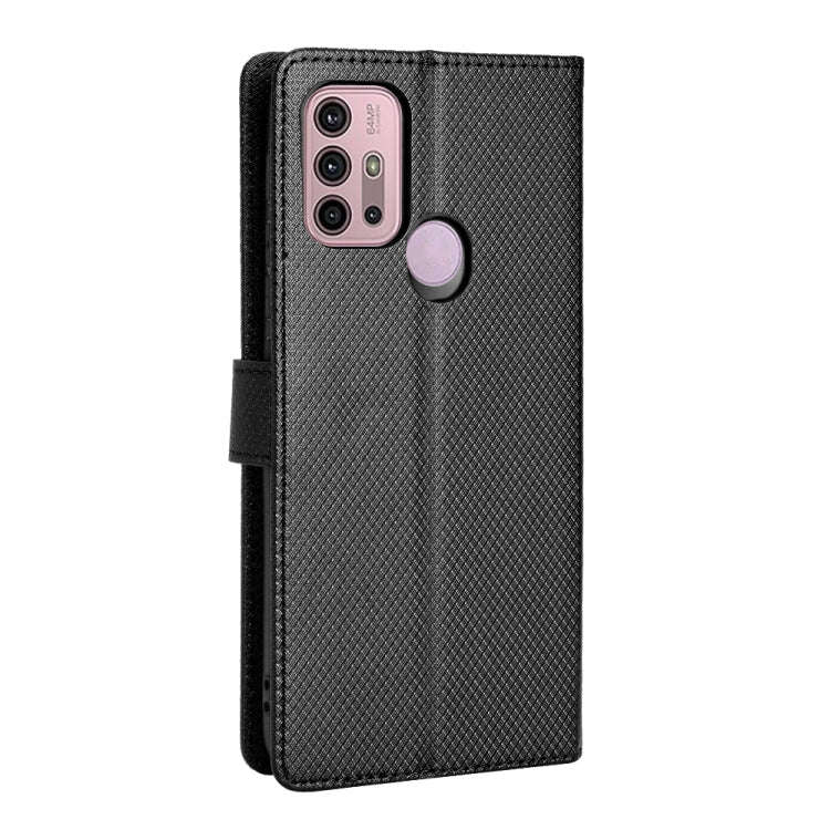 For Motorola Moto G30 / G10 / G20 / G10 Power Diamond Texture Leather Phone Case(Black)