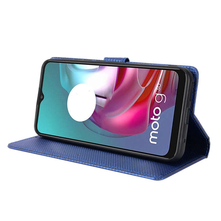 For Motorola Moto G30 / G10 / G20 / G10 Power Diamond Texture Leather Phone Case(Blue)