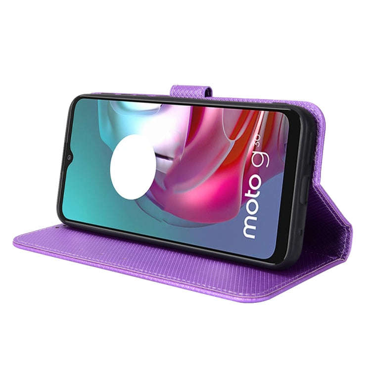 For Motorola Moto G30 / G10 / G20 / G10 Power Diamond Texture Leather Phone Case(Purple)
