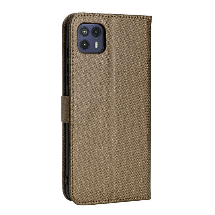 For Motorola Moto G50 5G Global Diamond Texture Leather Phone Case(Brown)
