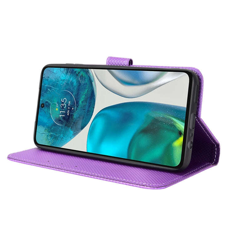 For Motorola Moto G52 4G Diamond Texture Leather Phone Case(Purple)
