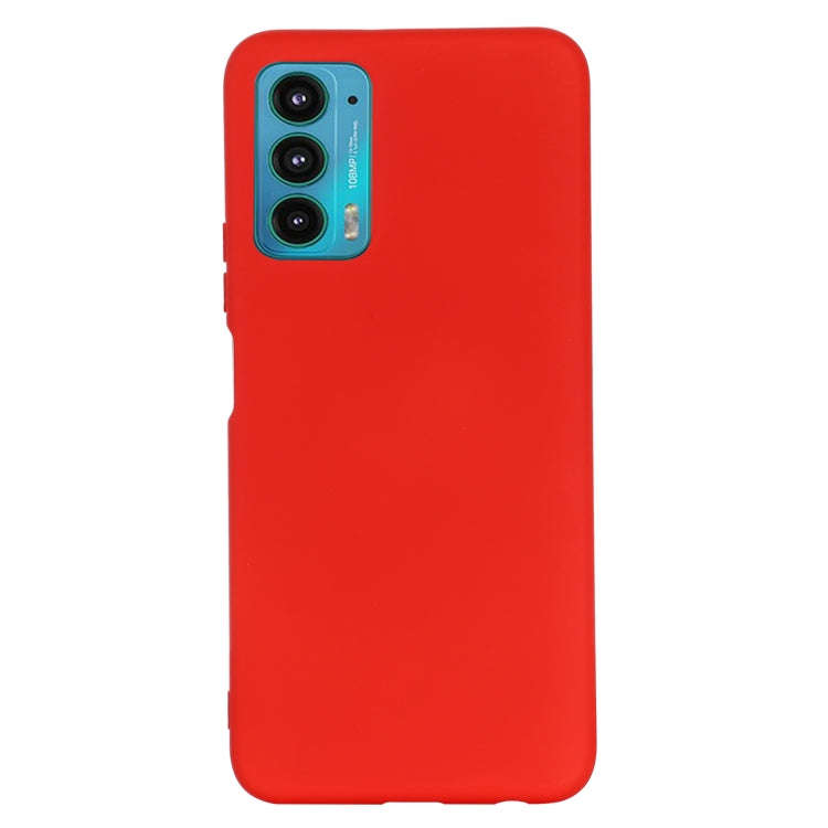 For Motorola Moto Edge 20 Pro Pure Color Liquid Silicone Shockproof Full Coverage Phone Case(Red)