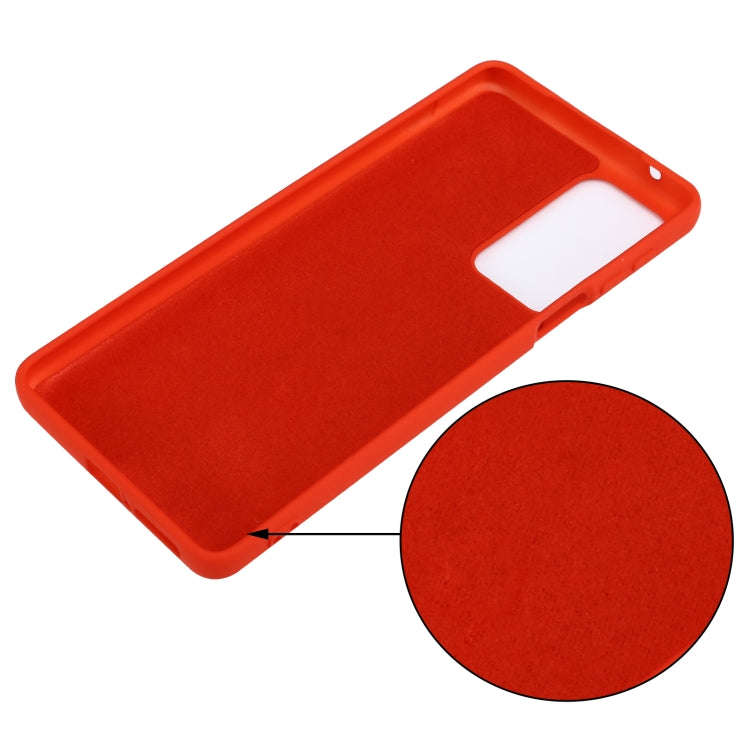 For Motorola Moto Edge 20 Pro Pure Color Liquid Silicone Shockproof Full Coverage Phone Case(Red)