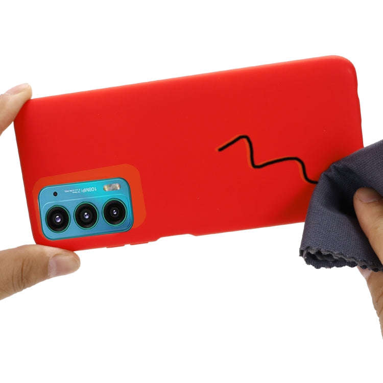 For Motorola Moto Edge 20 Pro Pure Color Liquid Silicone Shockproof Full Coverage Phone Case(Red)
