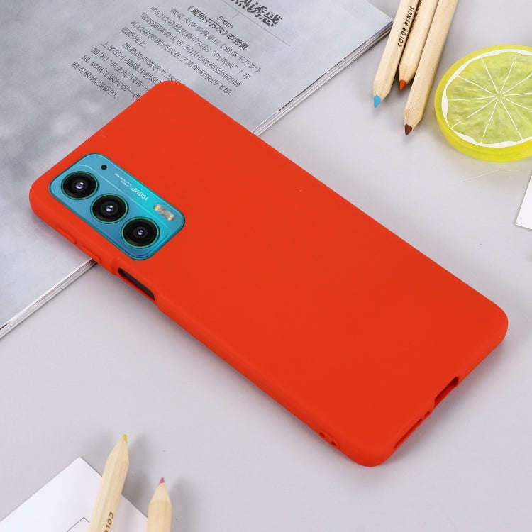 For Motorola Moto Edge 20 Pro Pure Color Liquid Silicone Shockproof Full Coverage Phone Case(Red)
