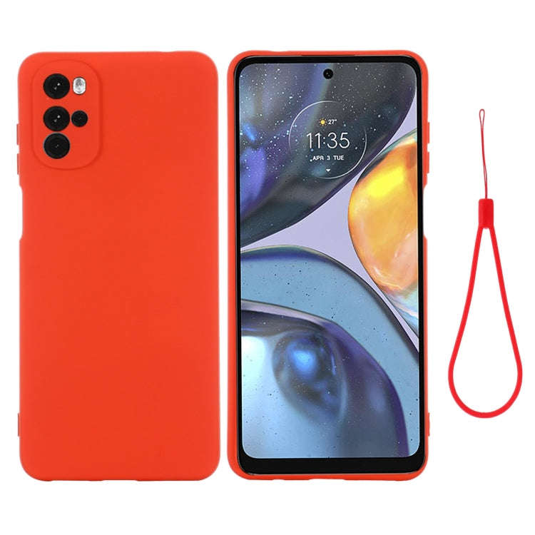 For Motorola Moto G22/E32s 4G Pure Color Liquid Silicone Shockproof Full Coverage Phone Case(Red)