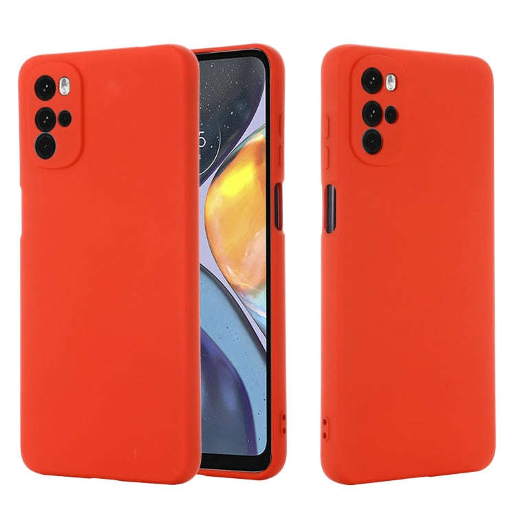 For Motorola Moto G22/E32s 4G Pure Color Liquid Silicone Shockproof Full Coverage Phone Case(Red)
