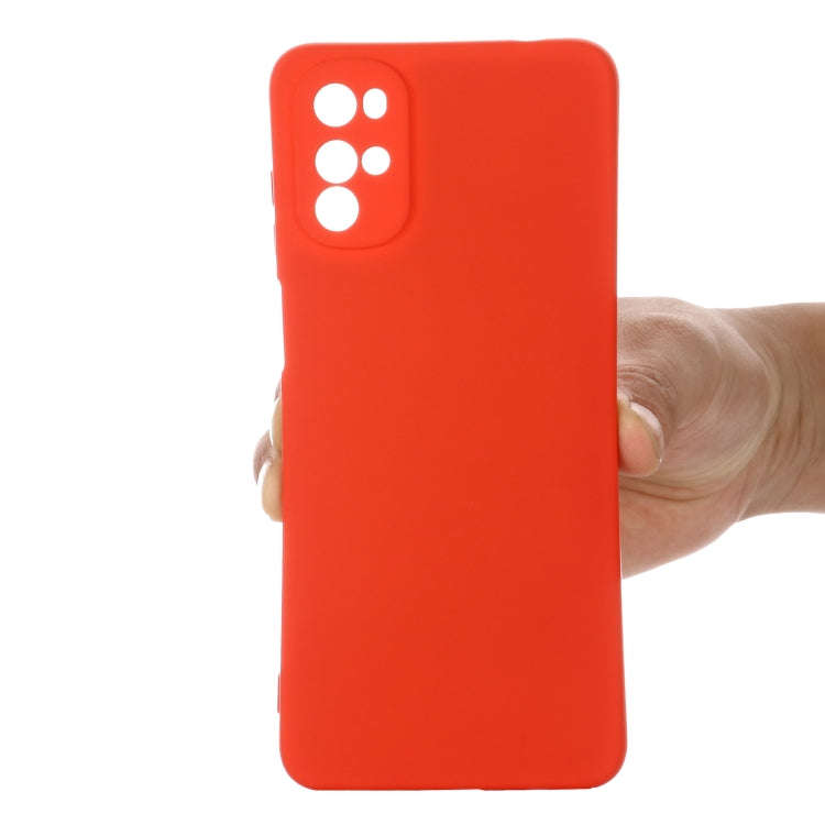 For Motorola Moto G22/E32s 4G Pure Color Liquid Silicone Shockproof Full Coverage Phone Case(Red)