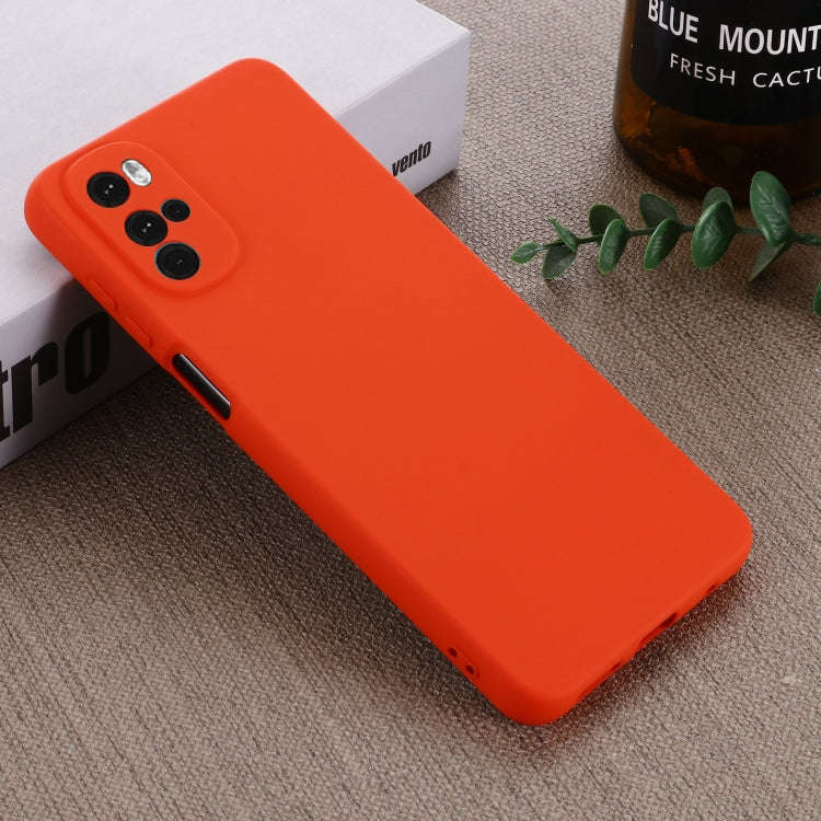 For Motorola Moto G22/E32s 4G Pure Color Liquid Silicone Shockproof Full Coverage Phone Case(Red)