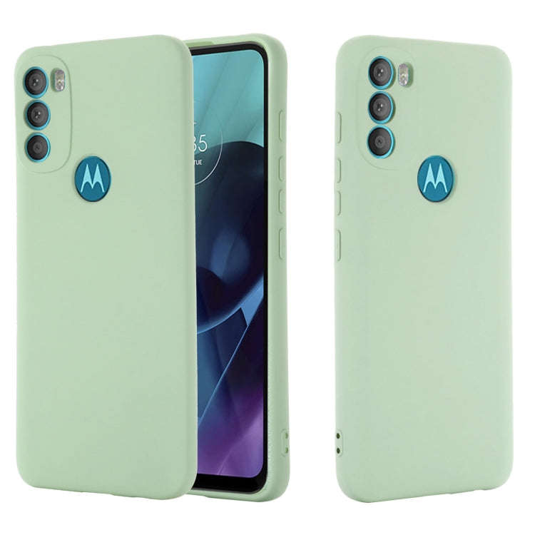 For Motorola Moto G71 5G Pure Color Liquid Silicone Shockproof Full Coverage Phone Case(Green)