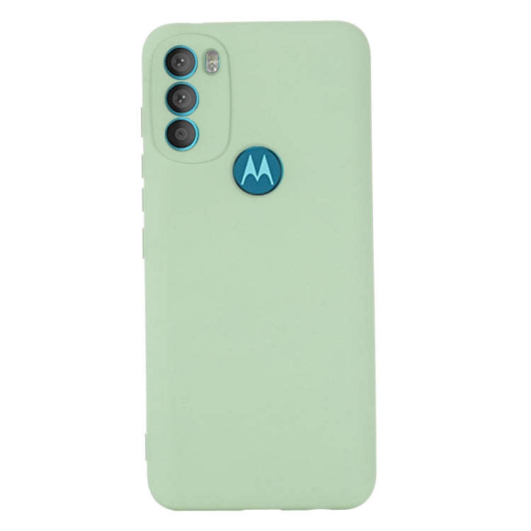 For Motorola Moto G71 5G Pure Color Liquid Silicone Shockproof Full Coverage Phone Case(Green)
