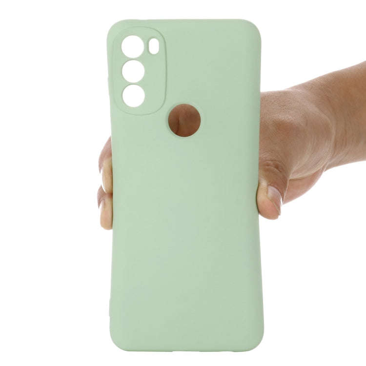 For Motorola Moto G71 5G Pure Color Liquid Silicone Shockproof Full Coverage Phone Case(Green)