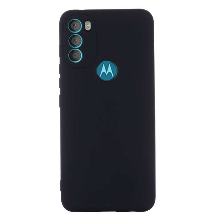 For Motorola Moto G71 5G Pure Color Liquid Silicone Shockproof Full Coverage Phone Case(Black)
