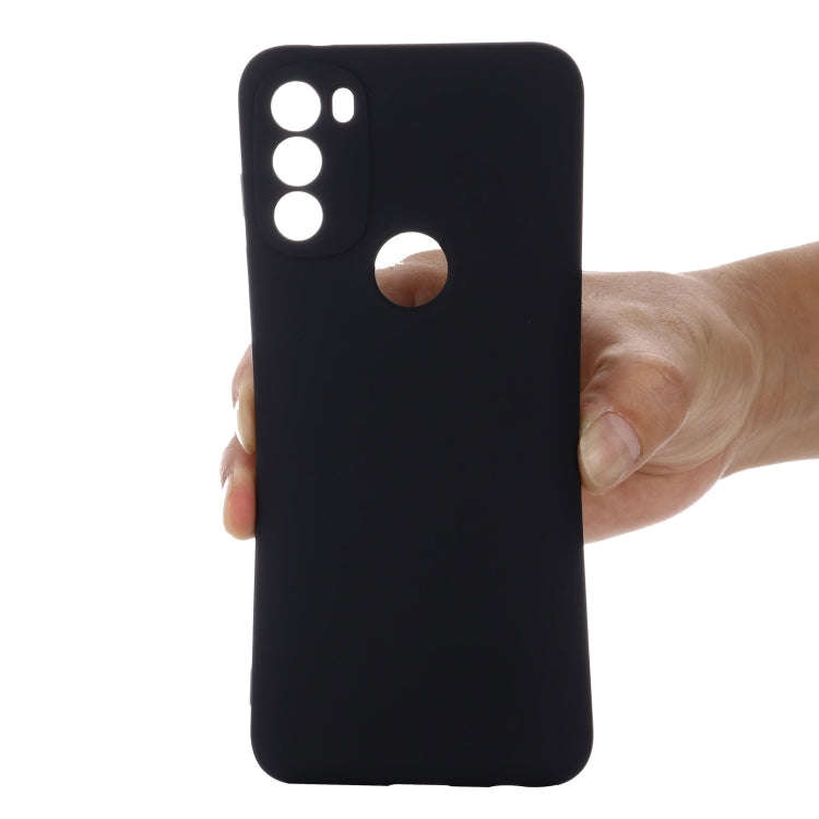 For Motorola Moto G71 5G Pure Color Liquid Silicone Shockproof Full Coverage Phone Case(Black)