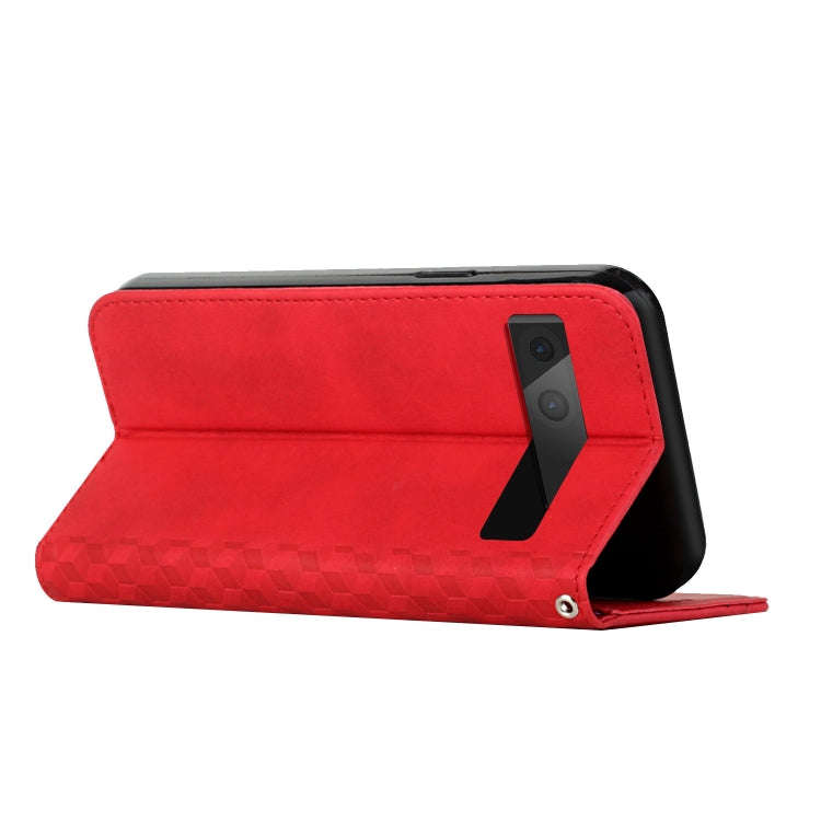 For Google Pixel 7 Diamond Splicing Skin Feel Magnetic Leather Phone Case(Red)
