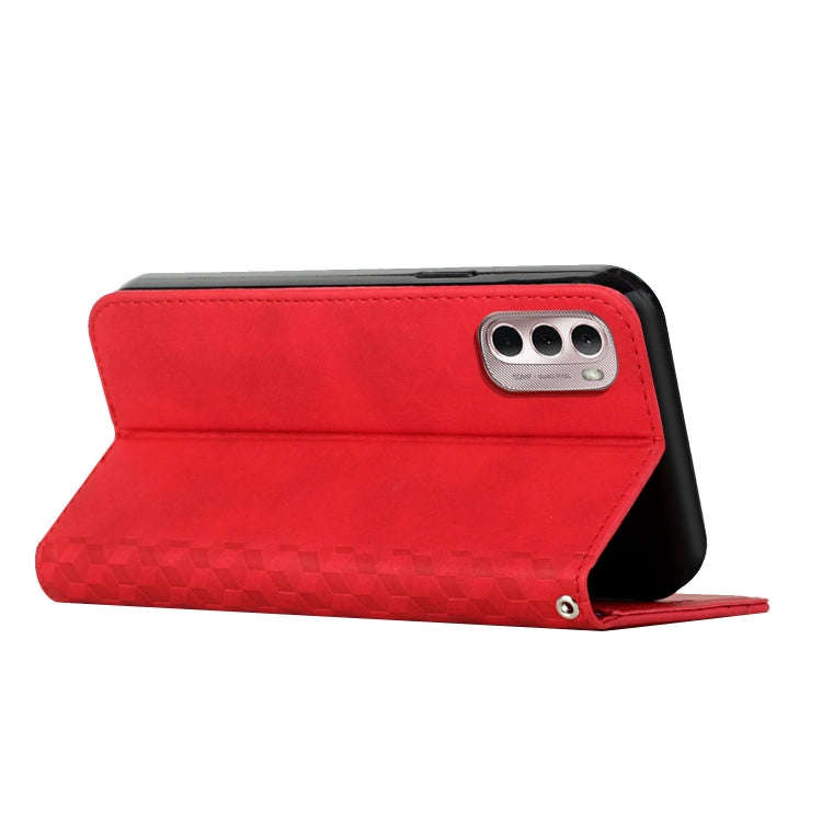 For Motorola Moto G Stylus 2022 4G Diamond Splicing Skin Feel Magnetic Leather Phone Case(Red)