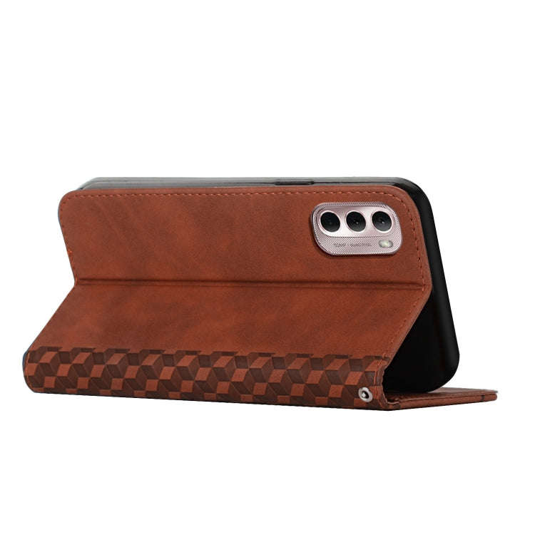 For Motorola Moto G Stylus 2022 5G Diamond Splicing Skin Feel Magnetic Leather Phone Case(Brown)