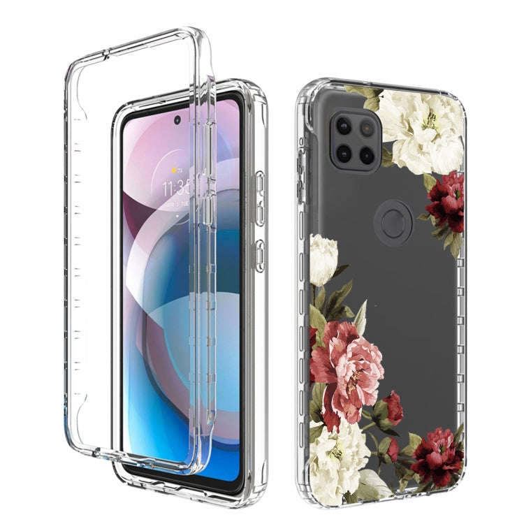 For Motorola One 5G Ace PC+TPU Transparent Painted Phone Case(Rose)