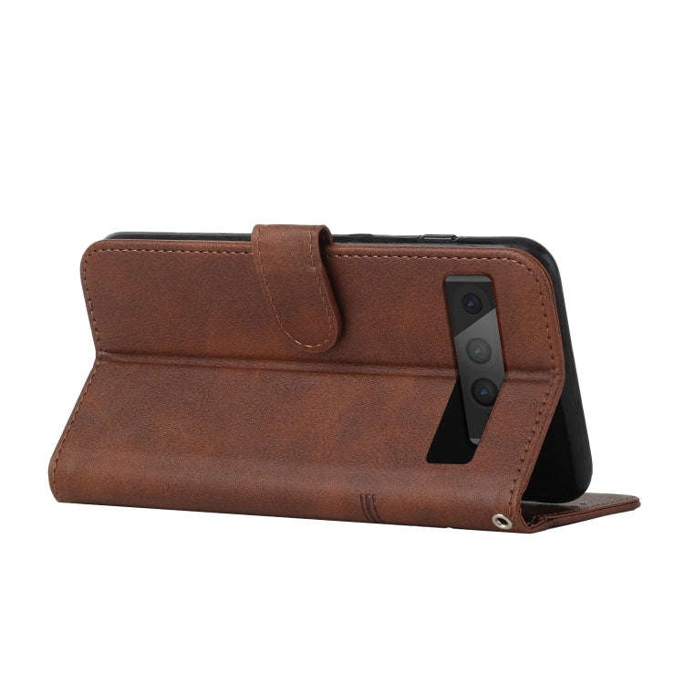 For Google Pixel 7 Pro Stitching Calf Texture Buckle Leather Phone Case(Brown)