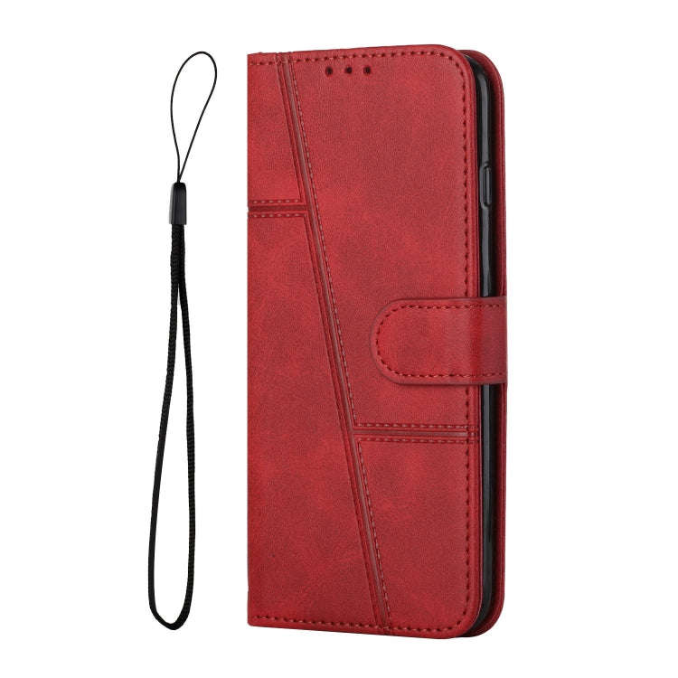 For Motorola Moto G Stylus 2022 5G Stitching Calf Texture Buckle Leather Phone Case(Red)