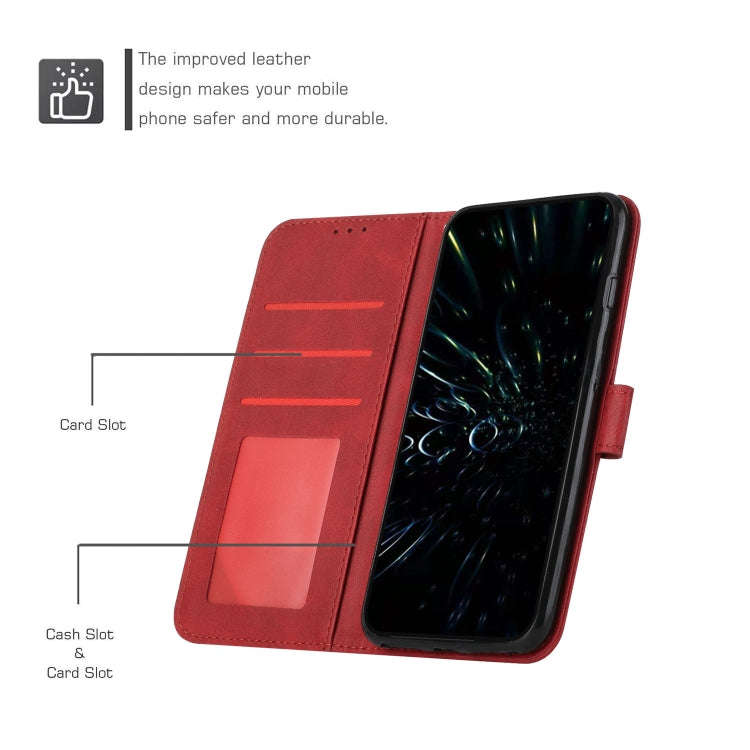 For Motorola Moto G Stylus 2022 5G Stitching Calf Texture Buckle Leather Phone Case(Red)