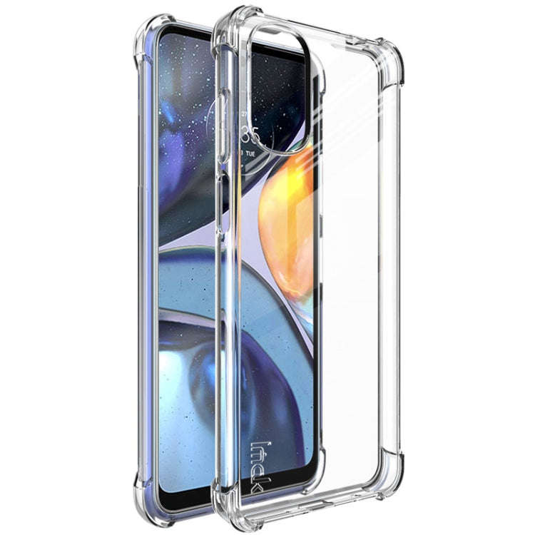 For Motorola Moto G22 4G IMAK All Coverage Shockproof Airbag TPU Case with Screen Protector(Trans...
